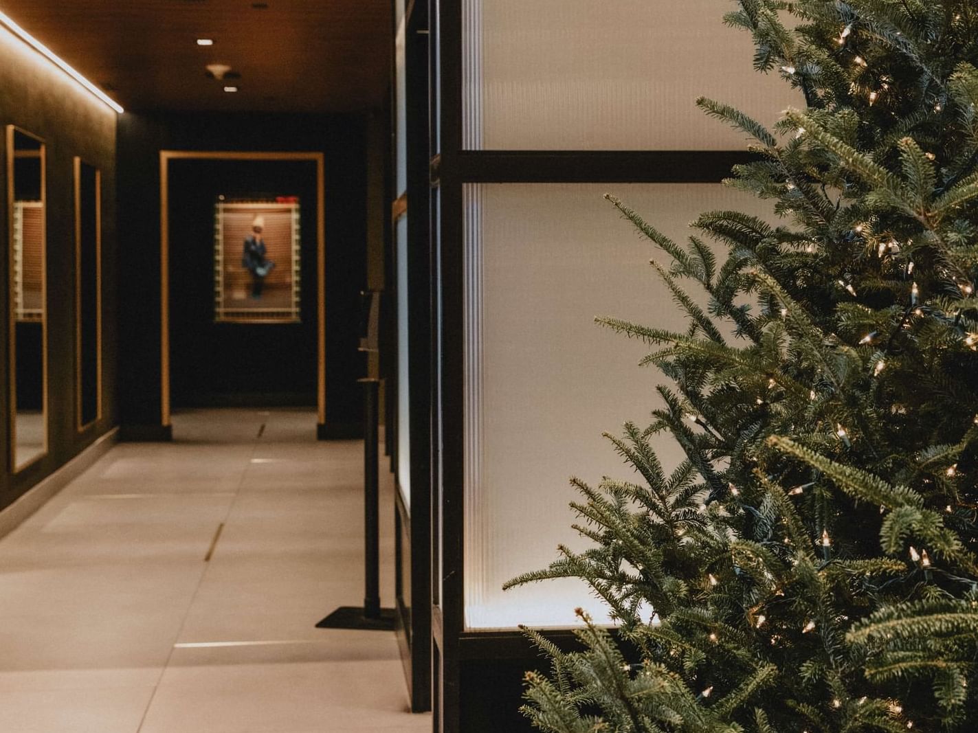 Holiday tree in Gansevoort lobby