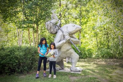 Kids playing in the garden at Sleeping Lady Mountain Resort