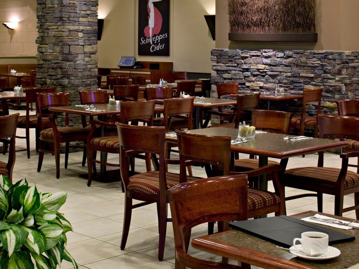 Dining table set-up in THÊ Restaurant at Carriage House Hotel