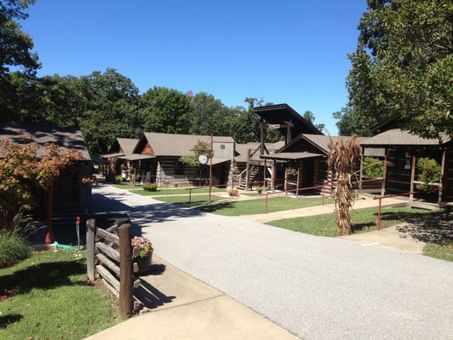 Scenic view of ancient houses made of stone and wood at Har-Ber Village near Shangri-La Monkey Island