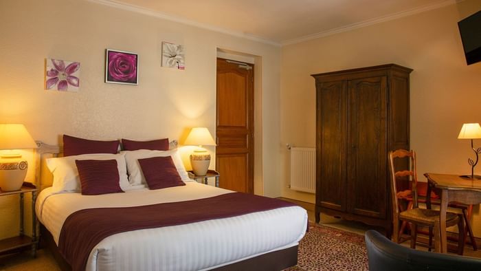 Interior of the Double bedroom at Hotel Clos Sainte Marie