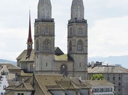 The exterior of Grossmuenster church near Sternen Oerlikon