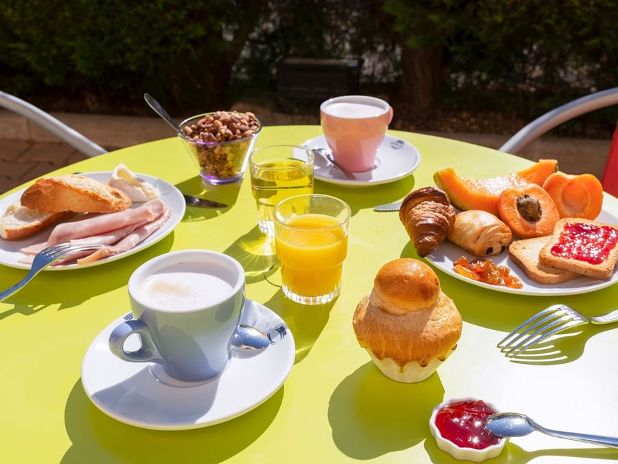 Close up of breakfast served at Hotel Beziers East