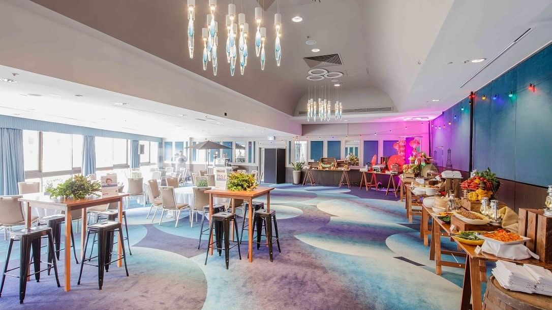 Tables & buffet arranged in Lincoln at Pullman & Mercure Brisbane King George Square