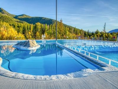 Outdoor swimming pool area at Fairmont Hot Springs Resort