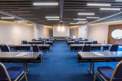 Classroom set-up in a meeting room at Buenaventura Grand