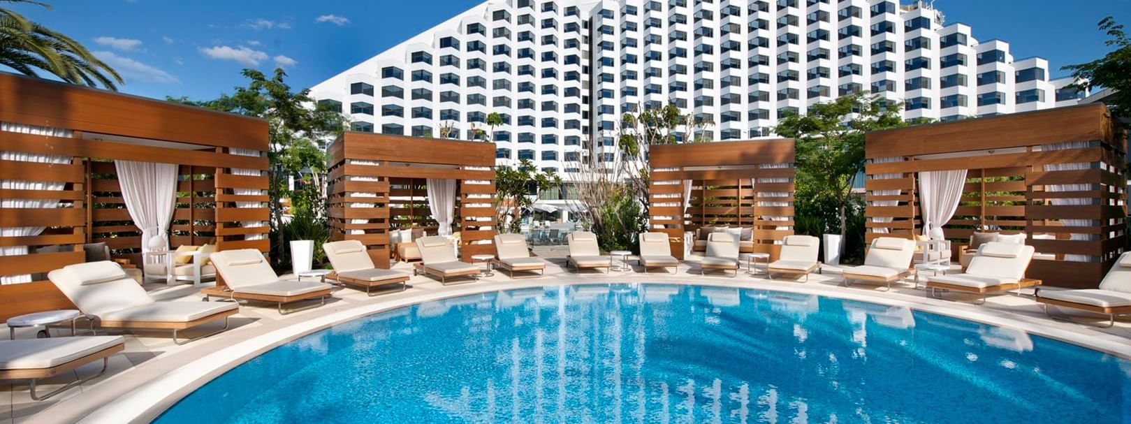 Pool and relaxation area in the Pavilion at Crown Hotel Perth