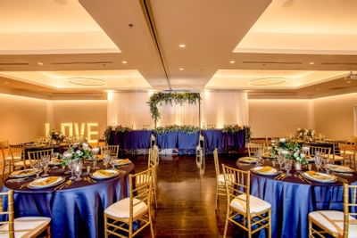Banquet Table setup for an event at Atlantica Hotel Halifax