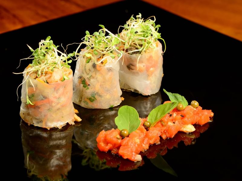Close-up of Sushi served at Live Aqua Resorts and Residence Club