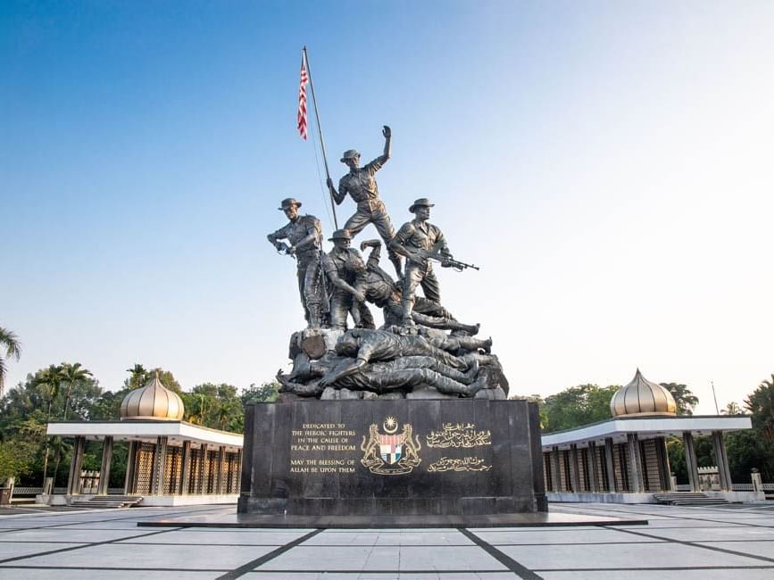 Sculpture in National Monument, a famous place to visit in Kuala Lumpur near Imperial Lexis