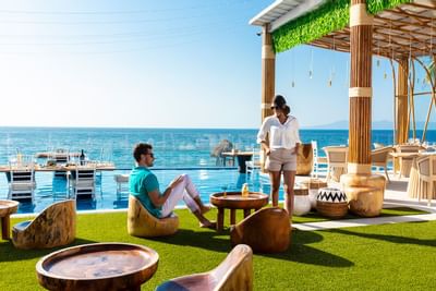 Relaxing area near the beach side at Playa Los Arcos