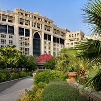 Exterior view of hotel at daytime at Palazzo Versace Dubai