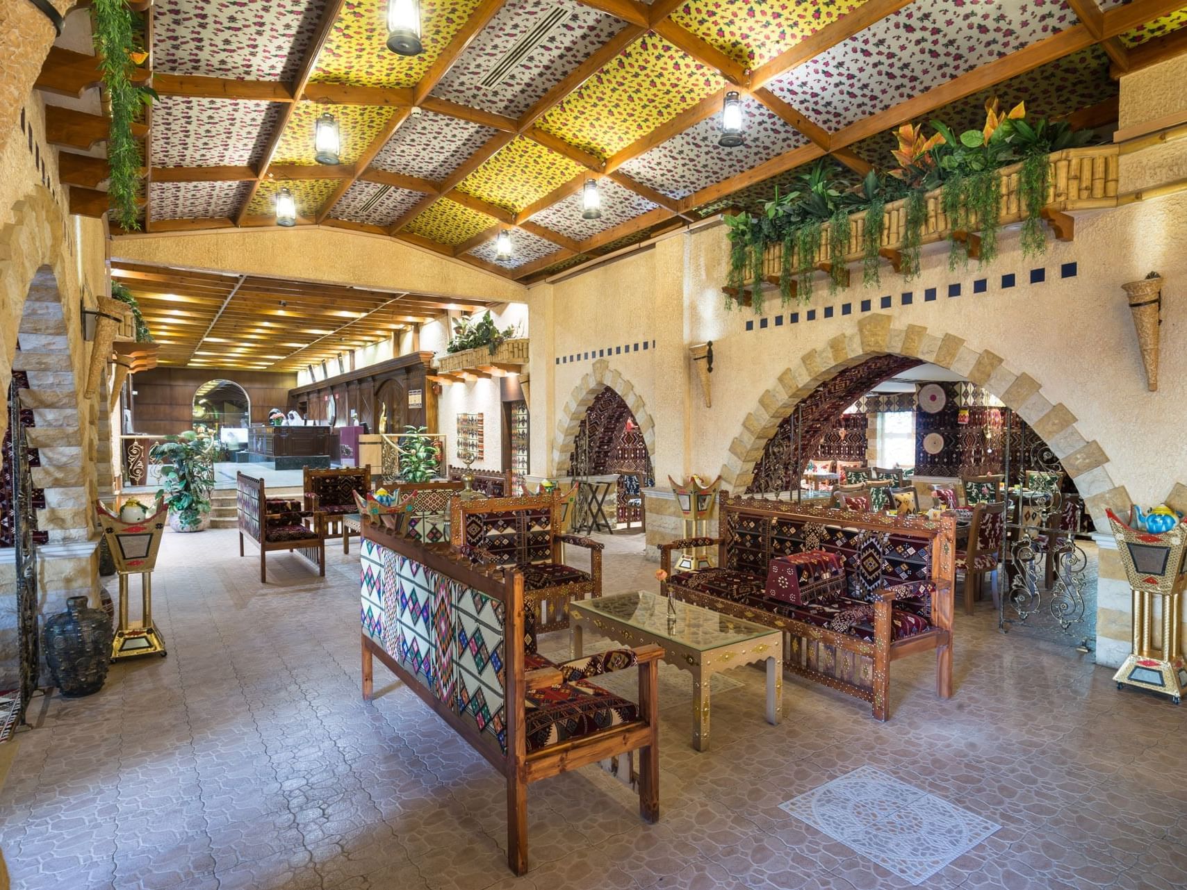 Lobby with fine architectural designs at Mena Andalusia 