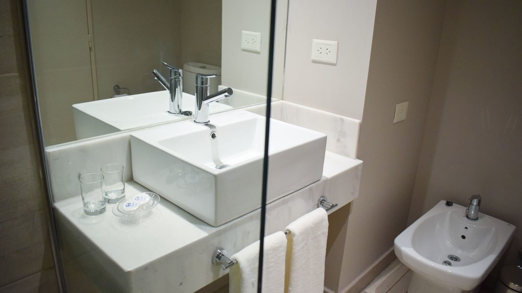 Interior of the bathroom in Family room at DOT Hotels