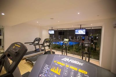 Interior view of the gym at Buenaventura Grand Hotel