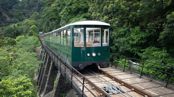 A tram car in The Peak Tower | Sky Terrace 428 near Park Hotel Hong Kong