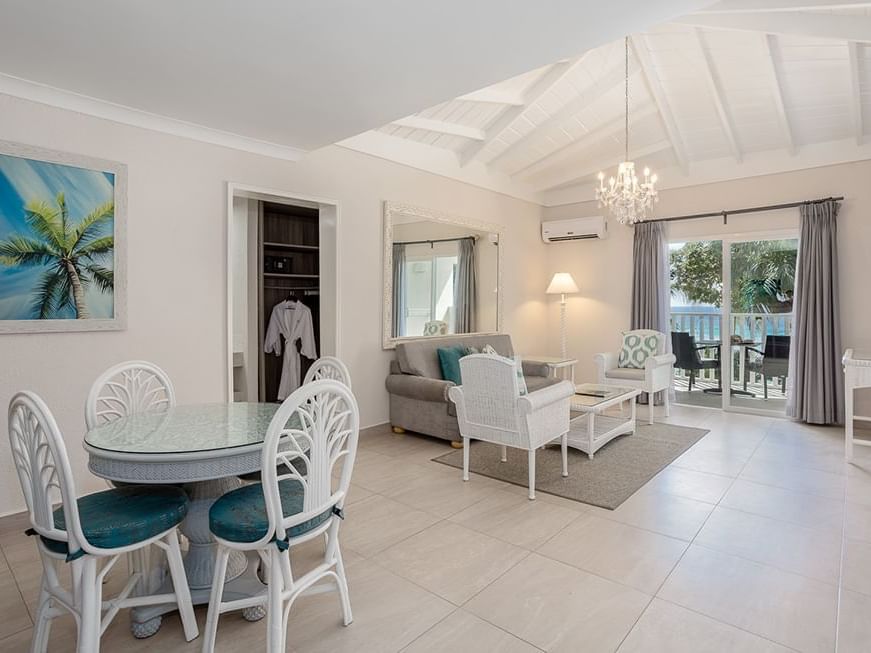 Living area in Oceanfront Family Suite at Sugar Bay Barbados