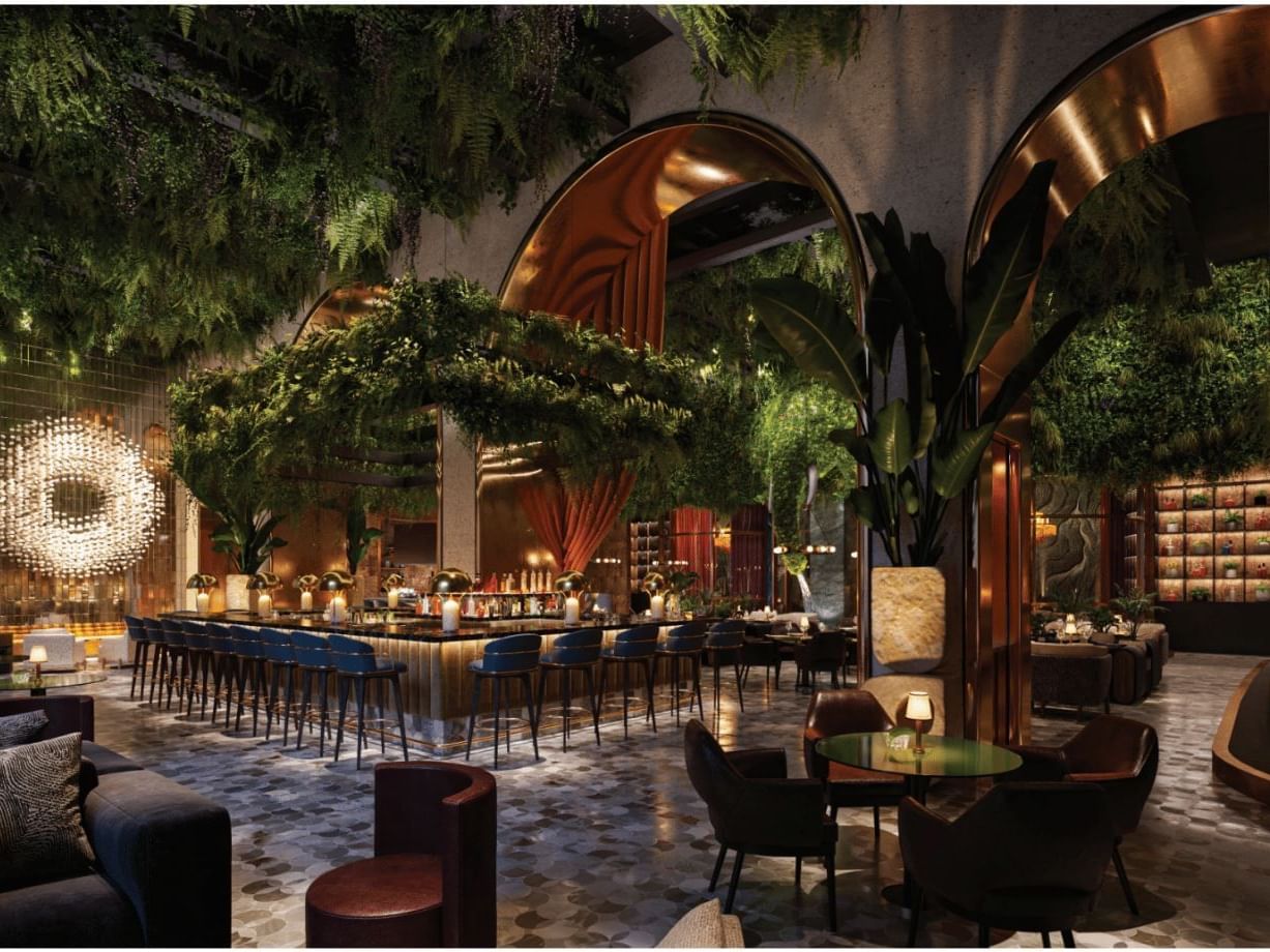 Bar & dining area of a restaurant in Dream Doha Qatar