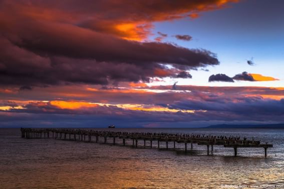 Sunset in Punta Arenas near Hotel Cabo de Hornos