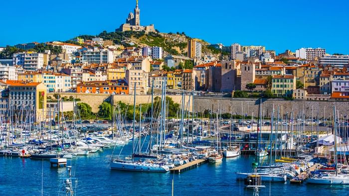 Aerial view of the Port in Marseille near the Originals Hotels