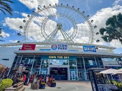 Exterior view of The Orlando Eye at ICON Park near Rosen Inn Hotels and Resorts