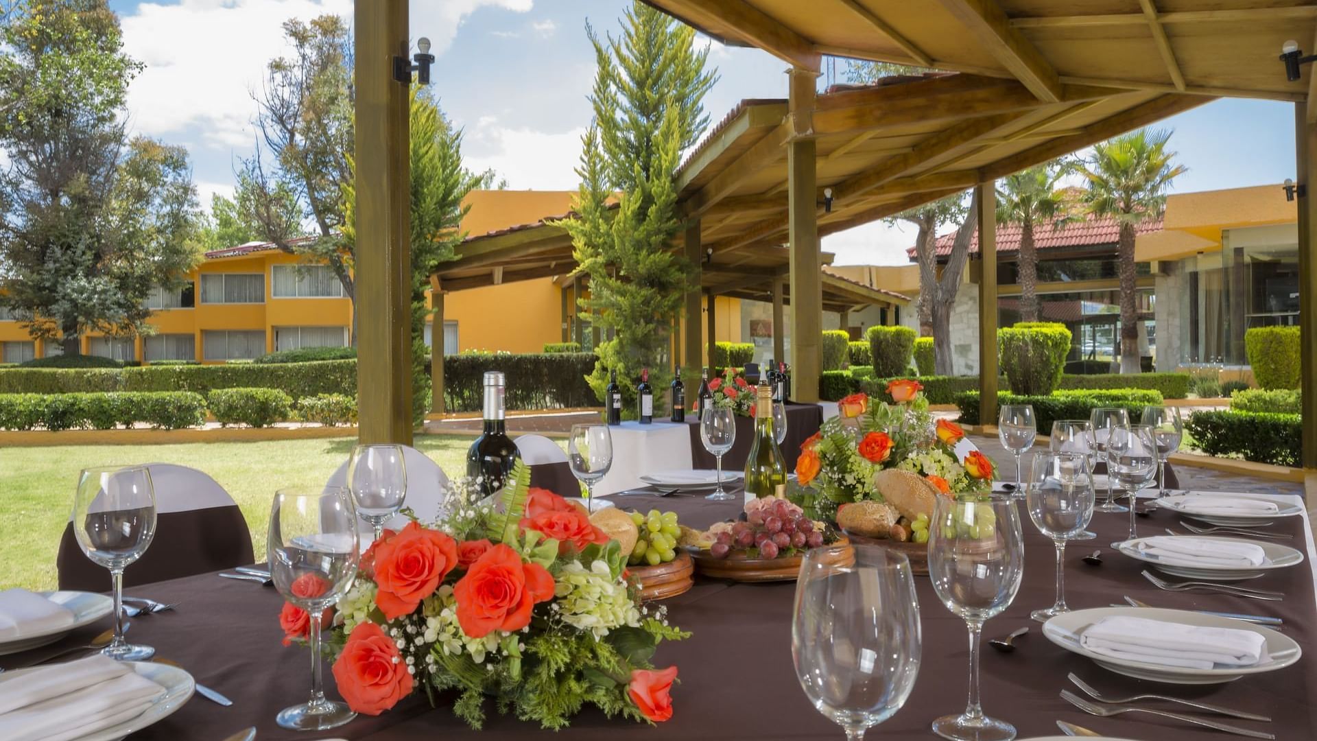 Close-up of a table setup with table utensils at Gamma Pachuca