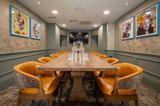 Hollow square type meeting room table setup arranged at The Met Hotel Leeds