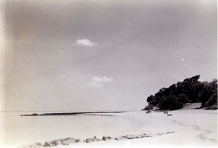 Old photo of the beach near Heron Island Resort