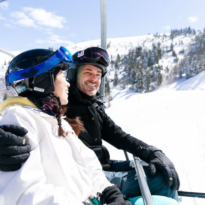 couple on chairlift