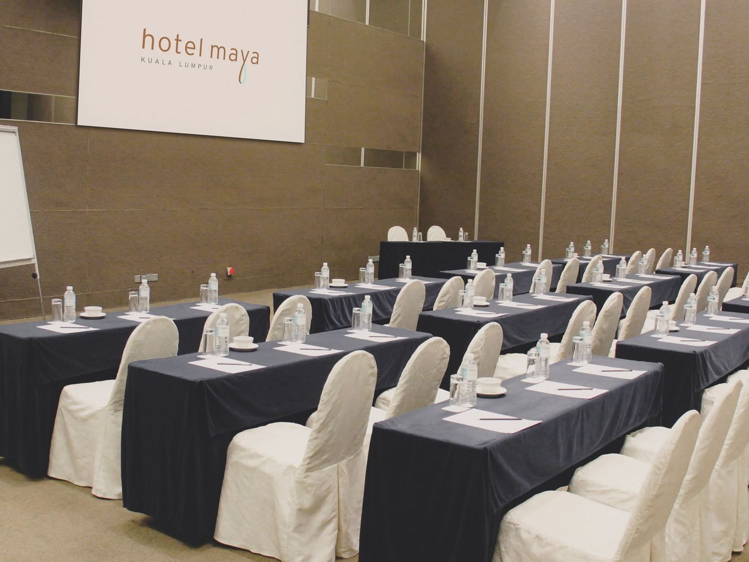 Classroom-style meeting room set up in Ballroom 2 at Hotel Maya Kuala Lumpur City Centre