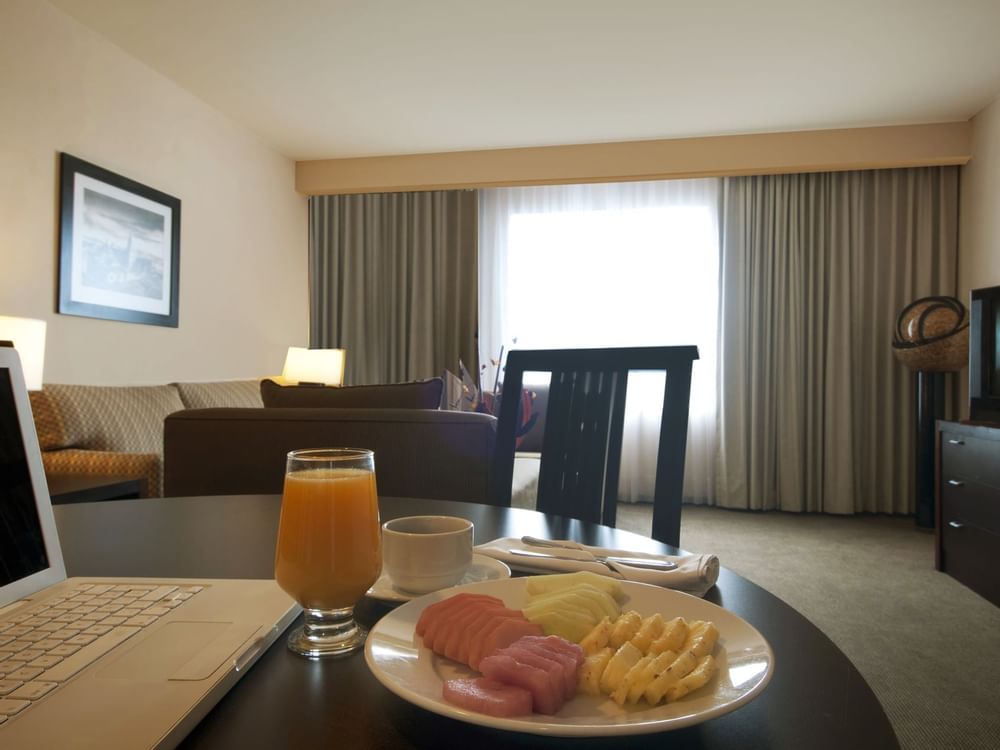 Breakfast served in Junior Suite at Fiesta Inn