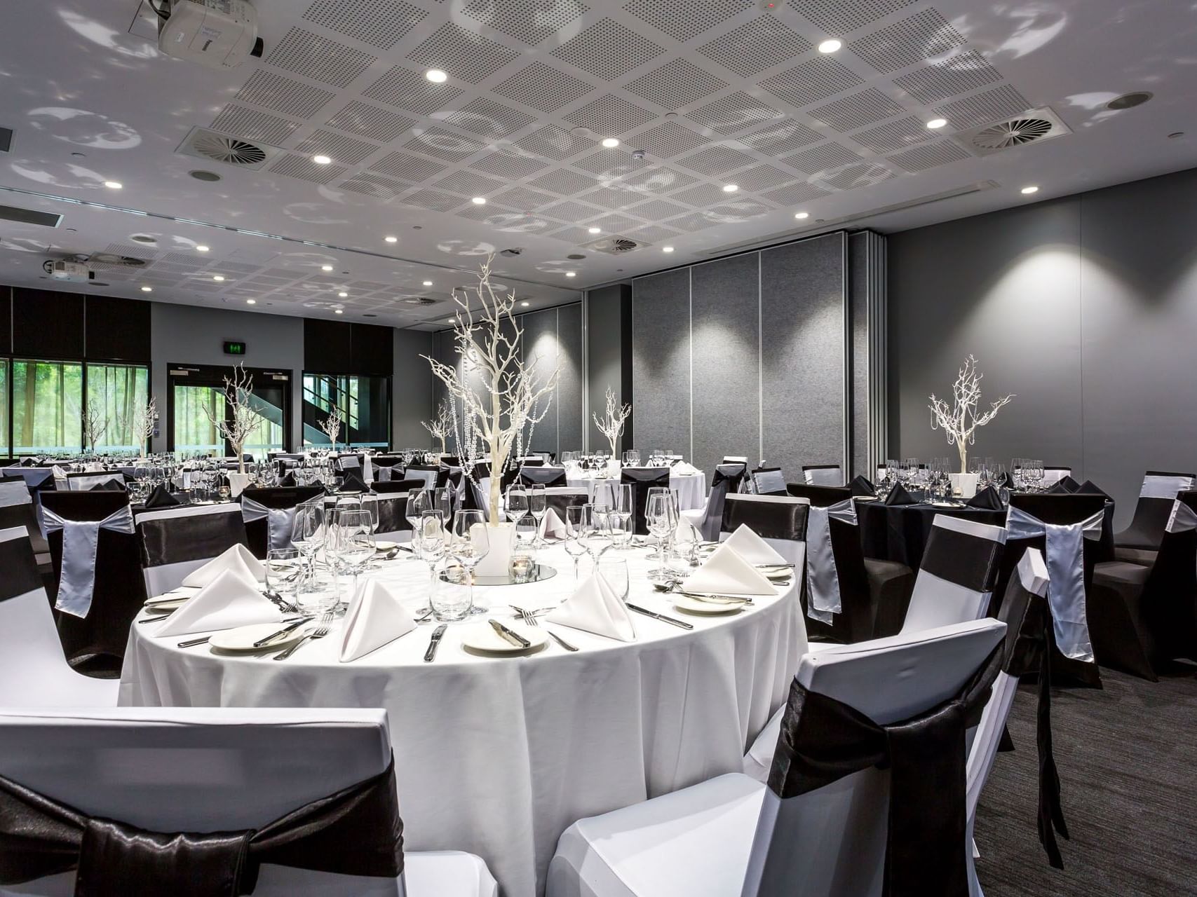 Banquet set-up in Chancellor 6 at Grand Chancellor Brisbane