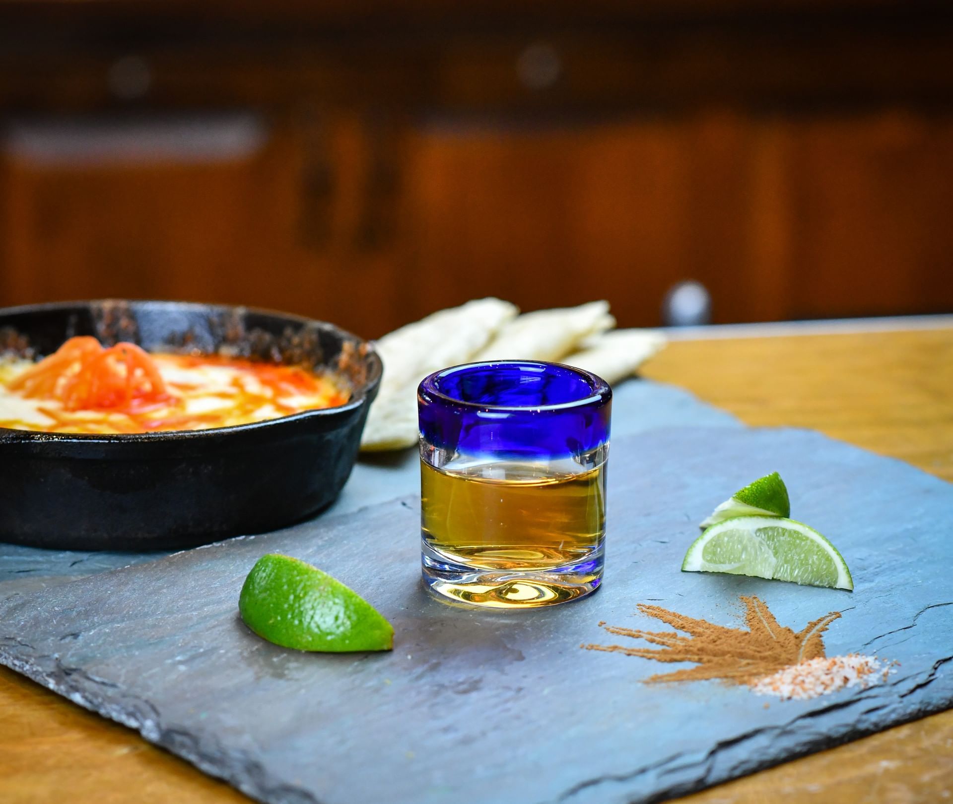 Shrimp Pie dish served with a cocktail at Inn on the Alameda