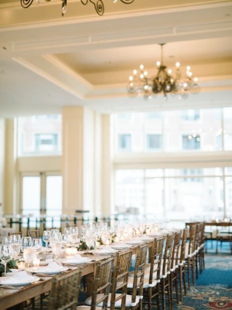Table set for wedding reception