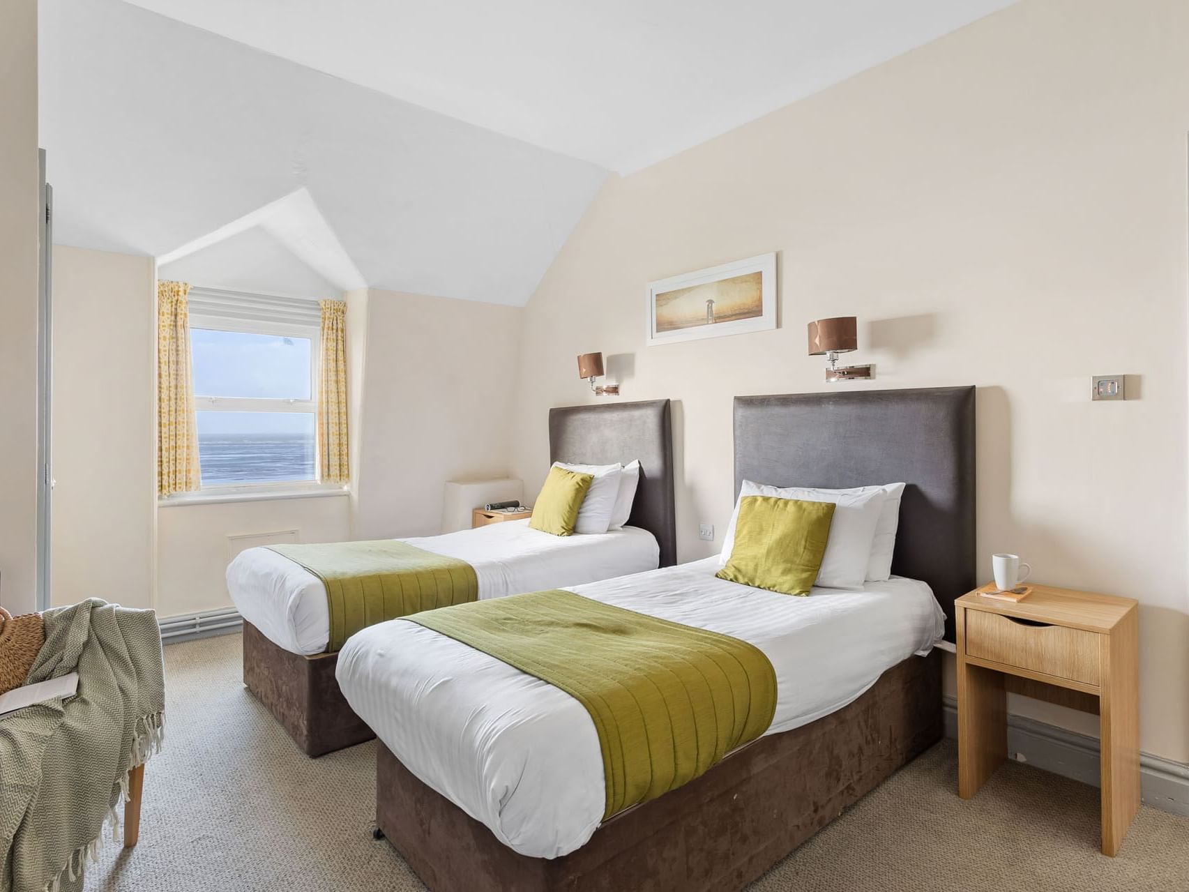 Sea View Twin Room at The Grand Atlantic Hotel in Weston-super-Mare