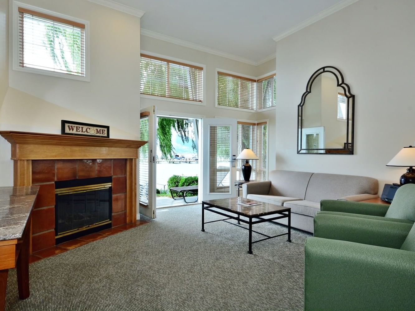 Living area in Two Bedroom Villa at Manteo Resort Waterfront