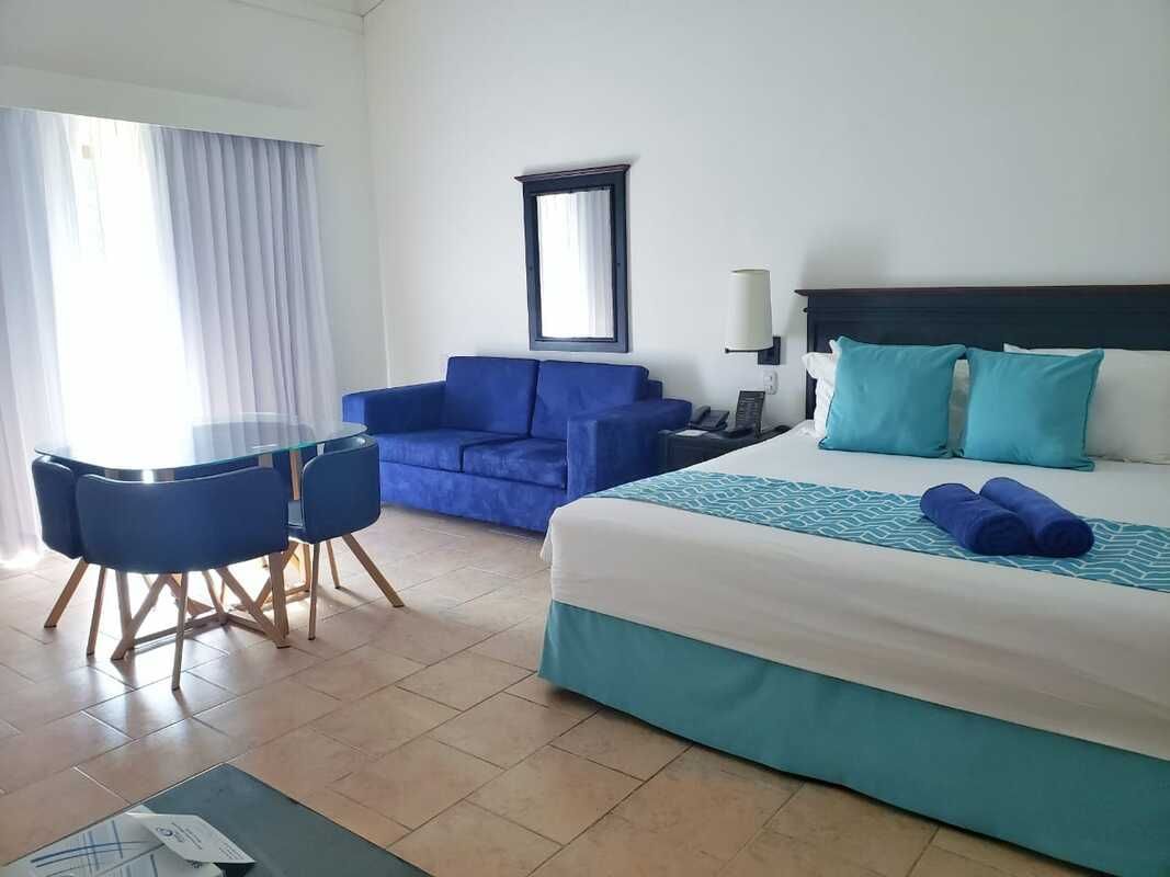 Bed & furniture in Private Studio at Blue JackTar Hotel