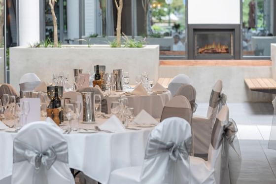 Banquet wedding table arranged at Amora Hotel Melbourne