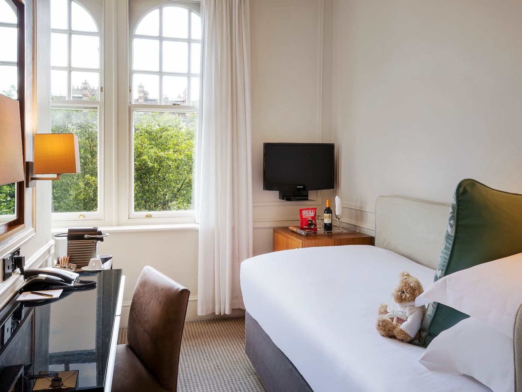 Interior of Single Room at Sloane Square Hotel