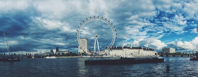 Landscape view of London Eye by the river near Thistle Hotels