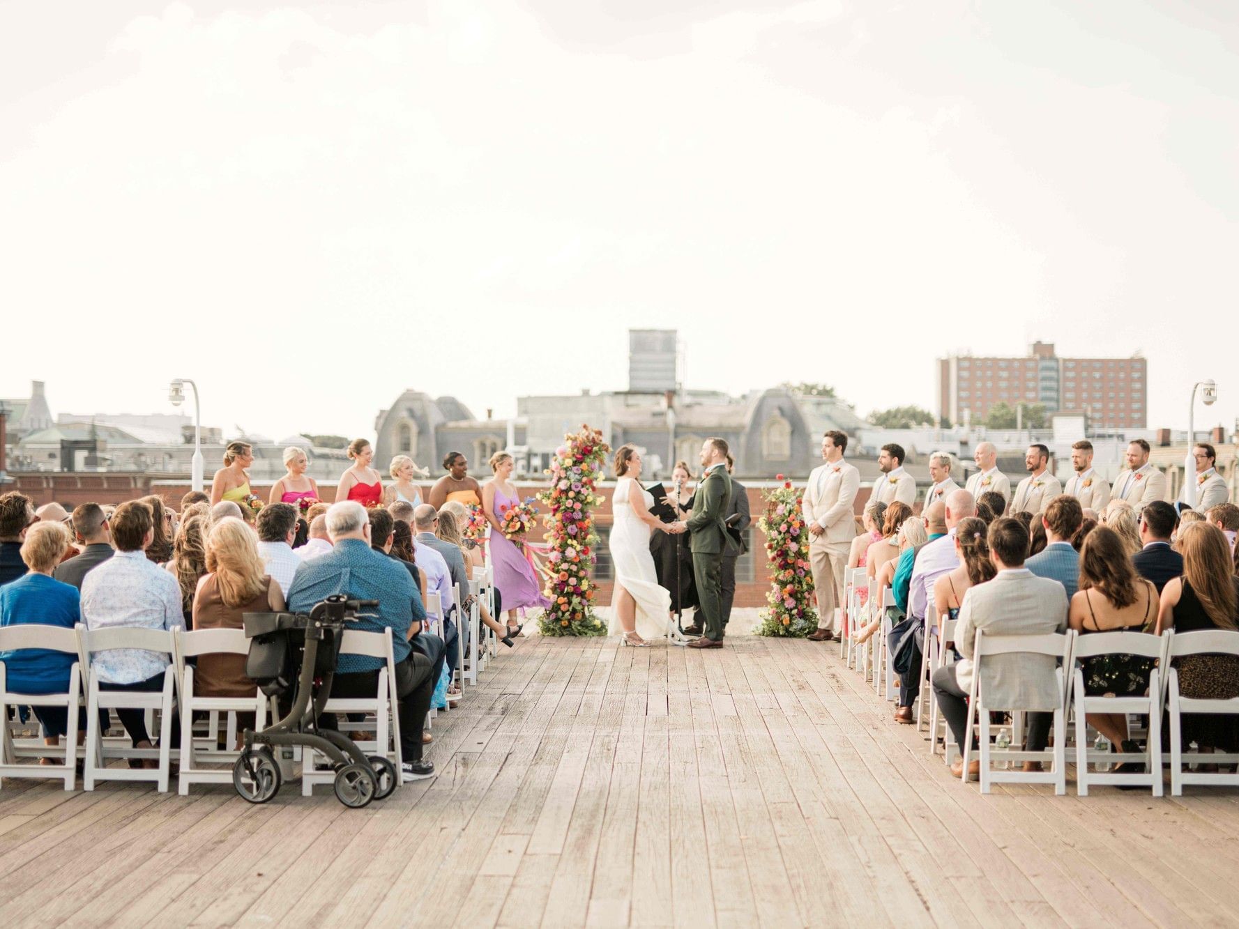 Wedding ceremony on rooftop