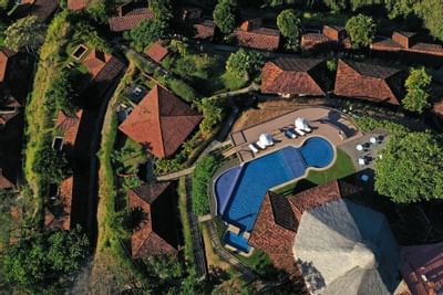 Spectacular Aerial shot of Punta Islita Hotel