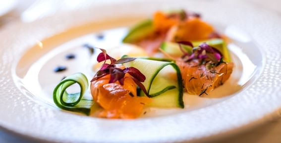 Close-up of Smoked Salmon served at Easthampstead Park Hotel