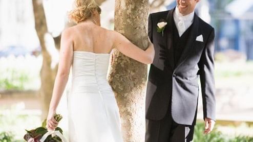 Wedding couple around tree at Pullman Sydney Hyde Park