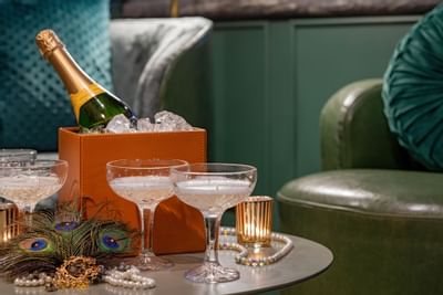 Closeup of Champagne at Pelham Hotel New Orleans