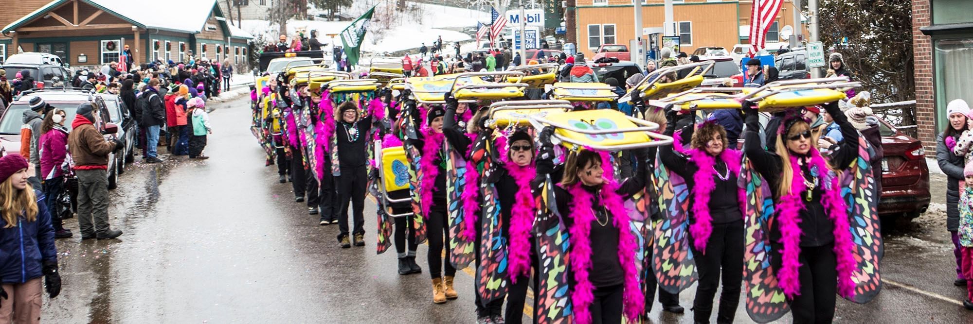 Lawnchair Ladies in the Saranac Lake Winter Carnival.