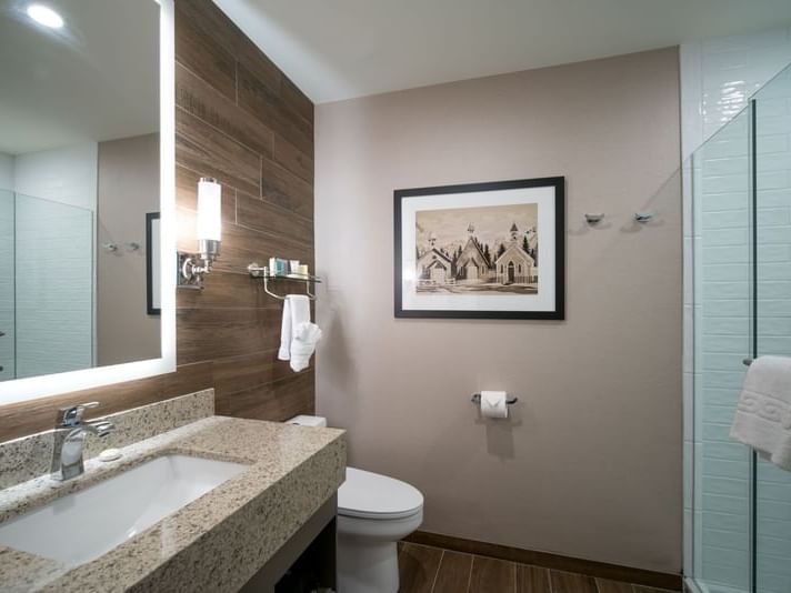 Bathroom interior of Malcolm Double Queen at Malcolm Hotel
