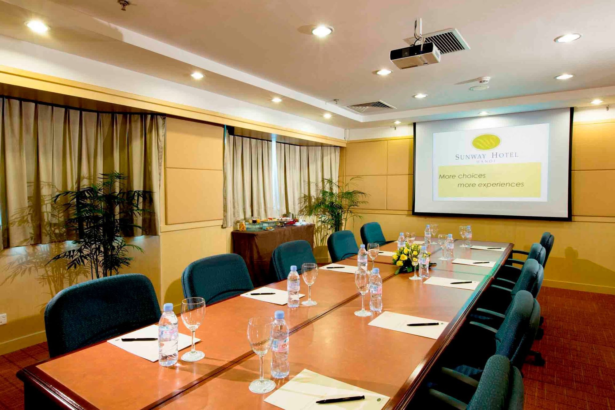 Conference table arrangement in Orchid Meeting Room at Sunway Hotel Hanoi