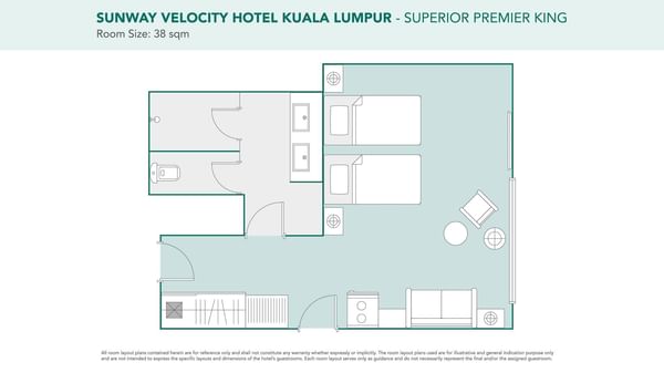 Room layout of Sunway Velocity Hotel Superior Premier King Room