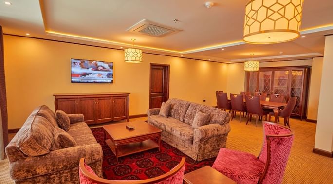 Lounge area in Presidential Suite at Goma Serena Hotel